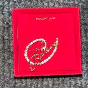 NWT Macys “Believe” Broach